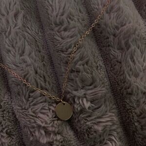 Gold Disc Charm Necklace